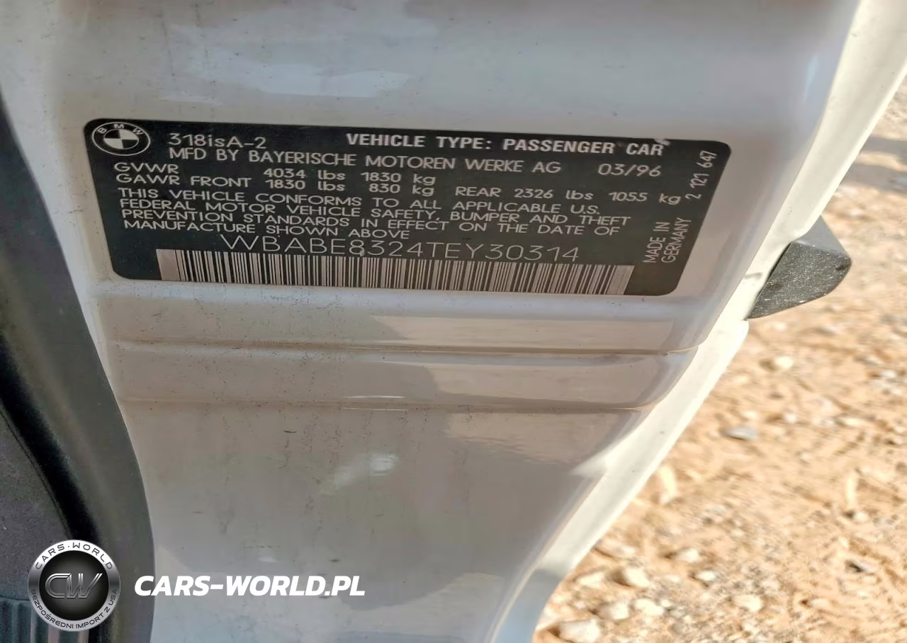 1996 BMW 318 Is Automatic VIN:WBABE8324TEY30314 - 12