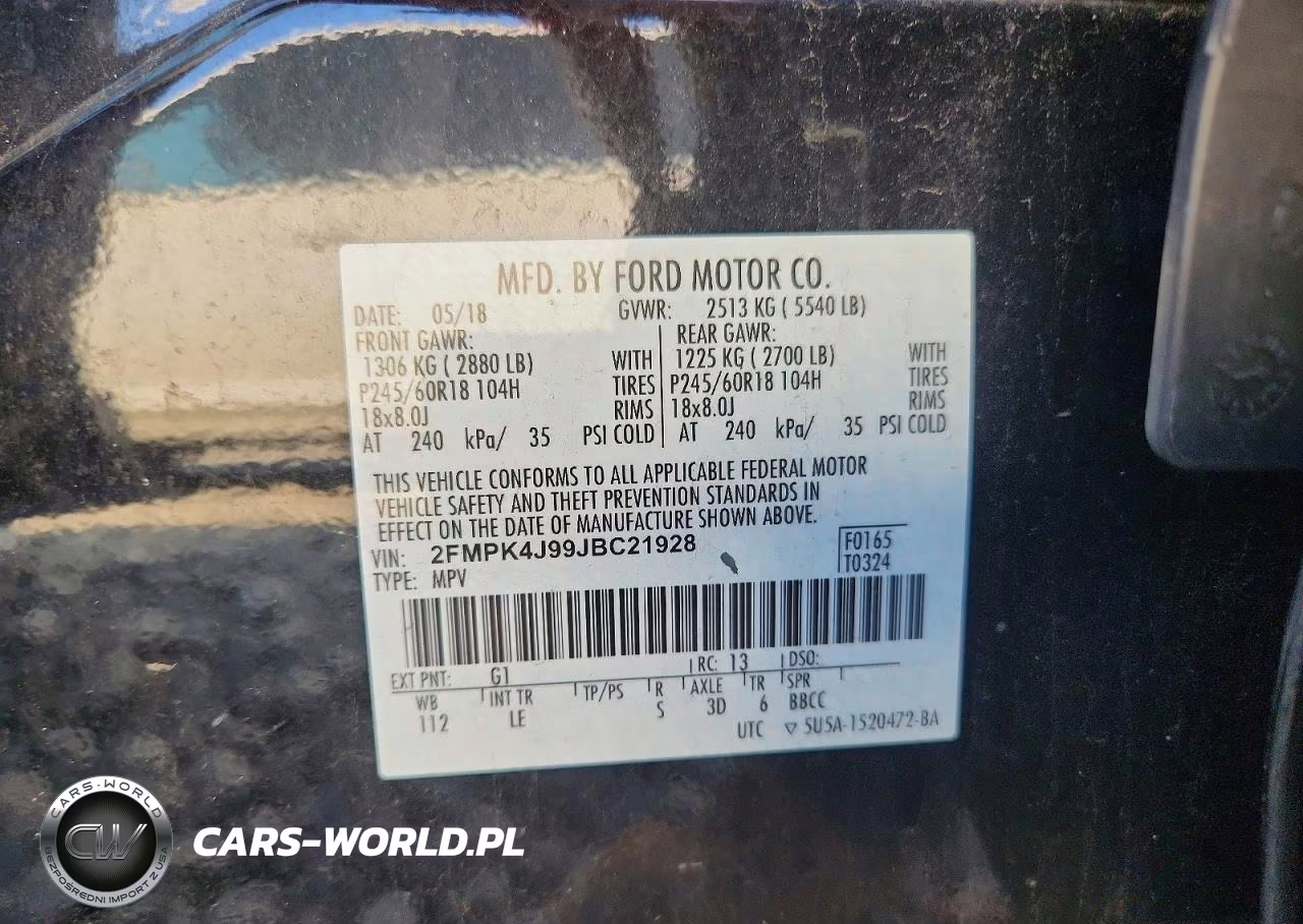 2018 Ford Edge Sel VIN:2FMPK4J99JBC21928 - 13