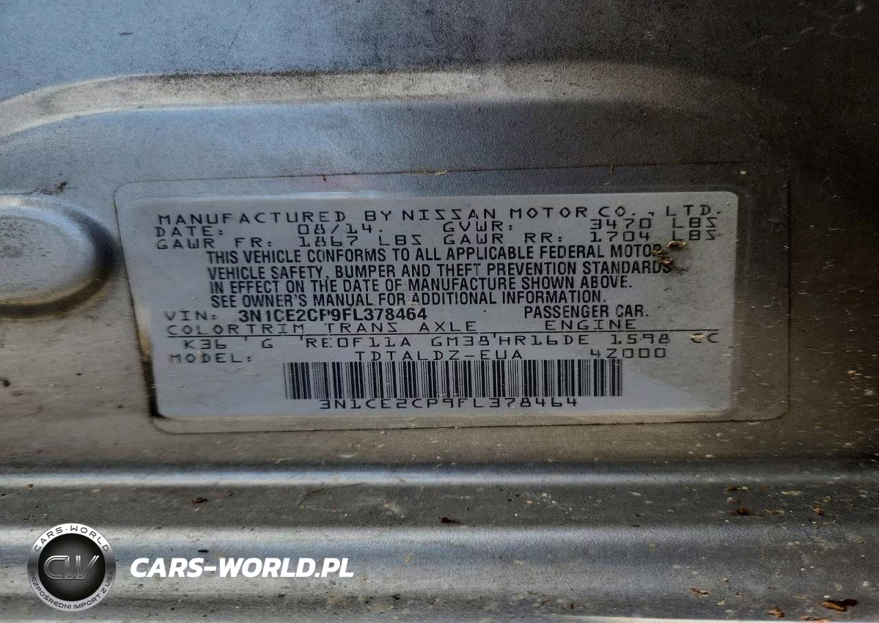 2015 Nissan Versa Note Sv VIN:3N1CE2CP9FL378464 - 12