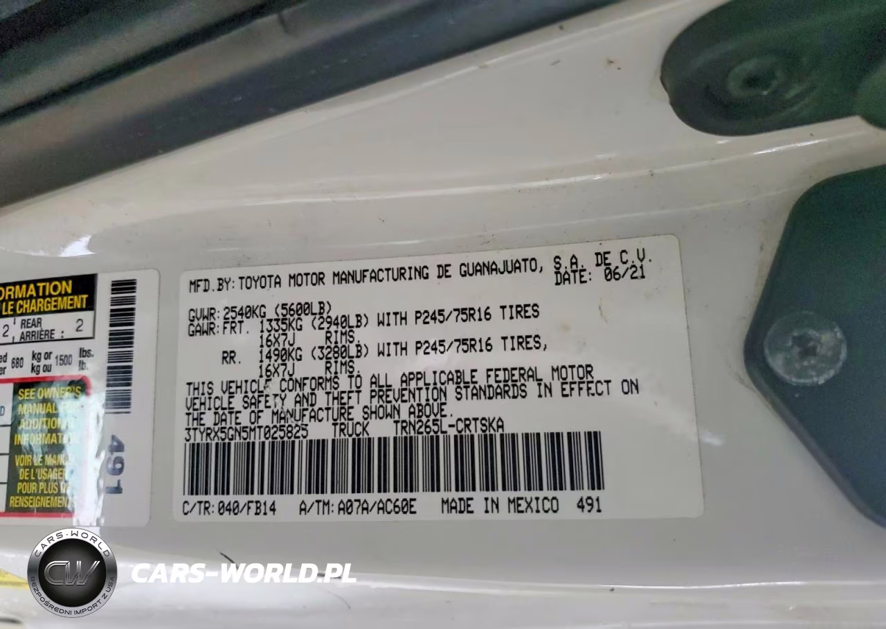 2021 Toyota Tacoma Sr VIN:3TYRX5GN5MT025825 - 12