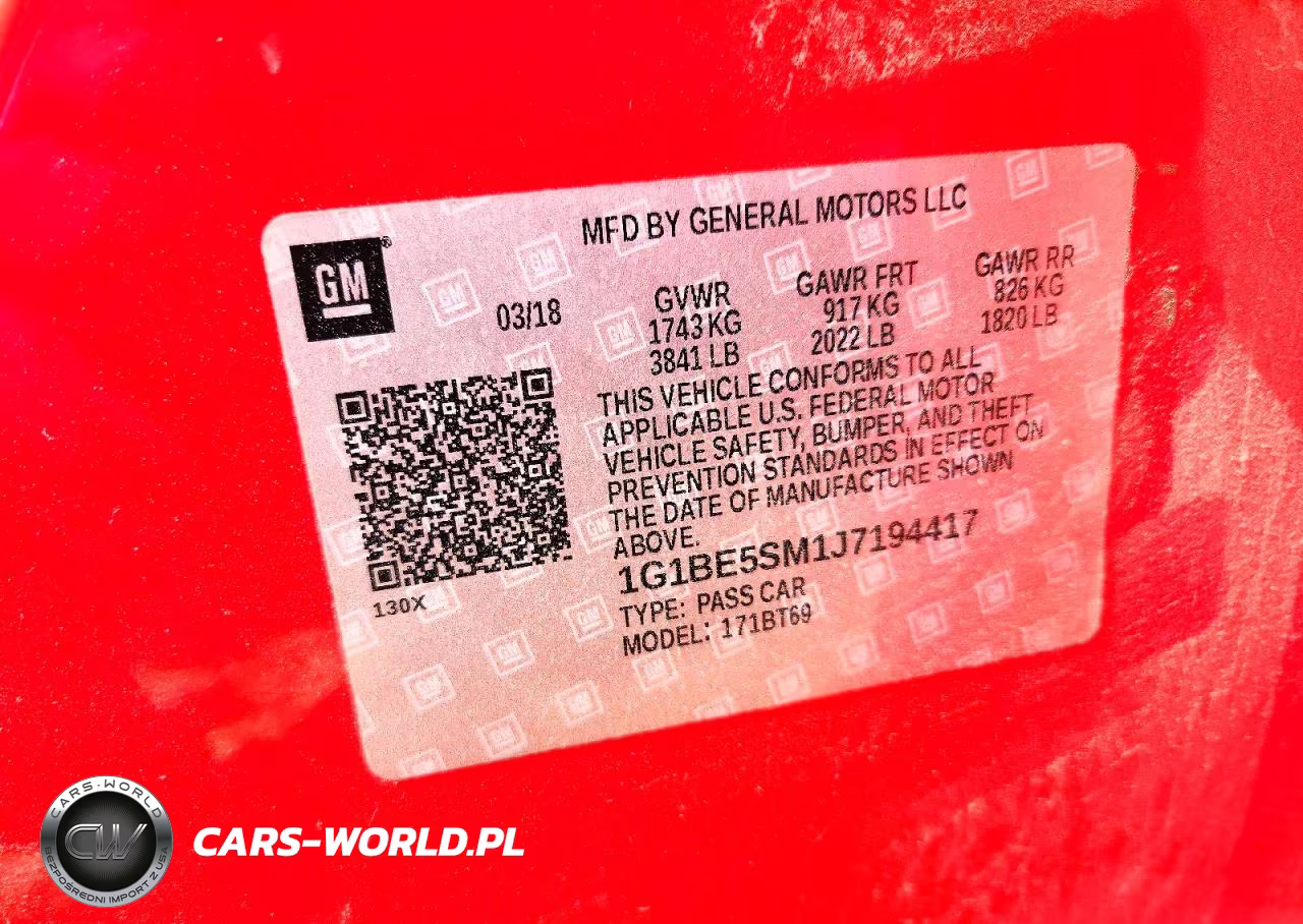 2018 Chevrolet Cruze Lt VIN:1G1BE5SM1J7194417 - 12