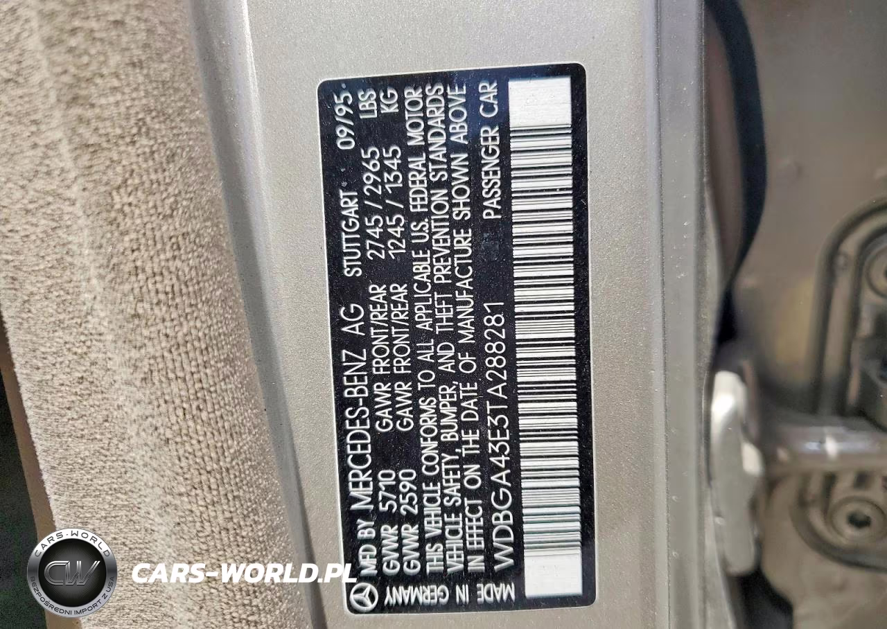 1996 Mercedes-Benz S 420 VIN:WDBGA43E3TA288281 - 12