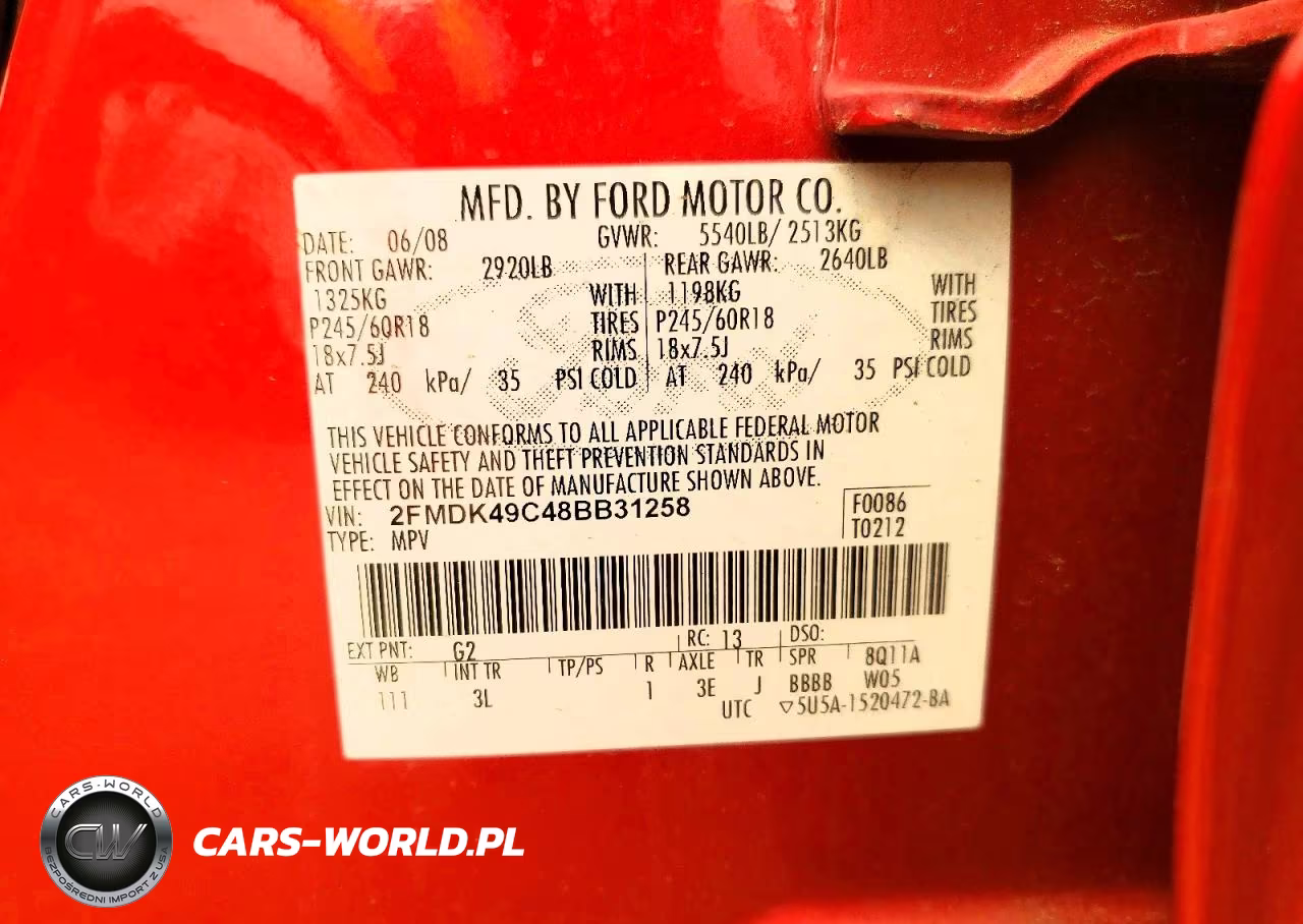 2008 Ford Edge Limited VIN:2FMDK49C48BB31258 - 14