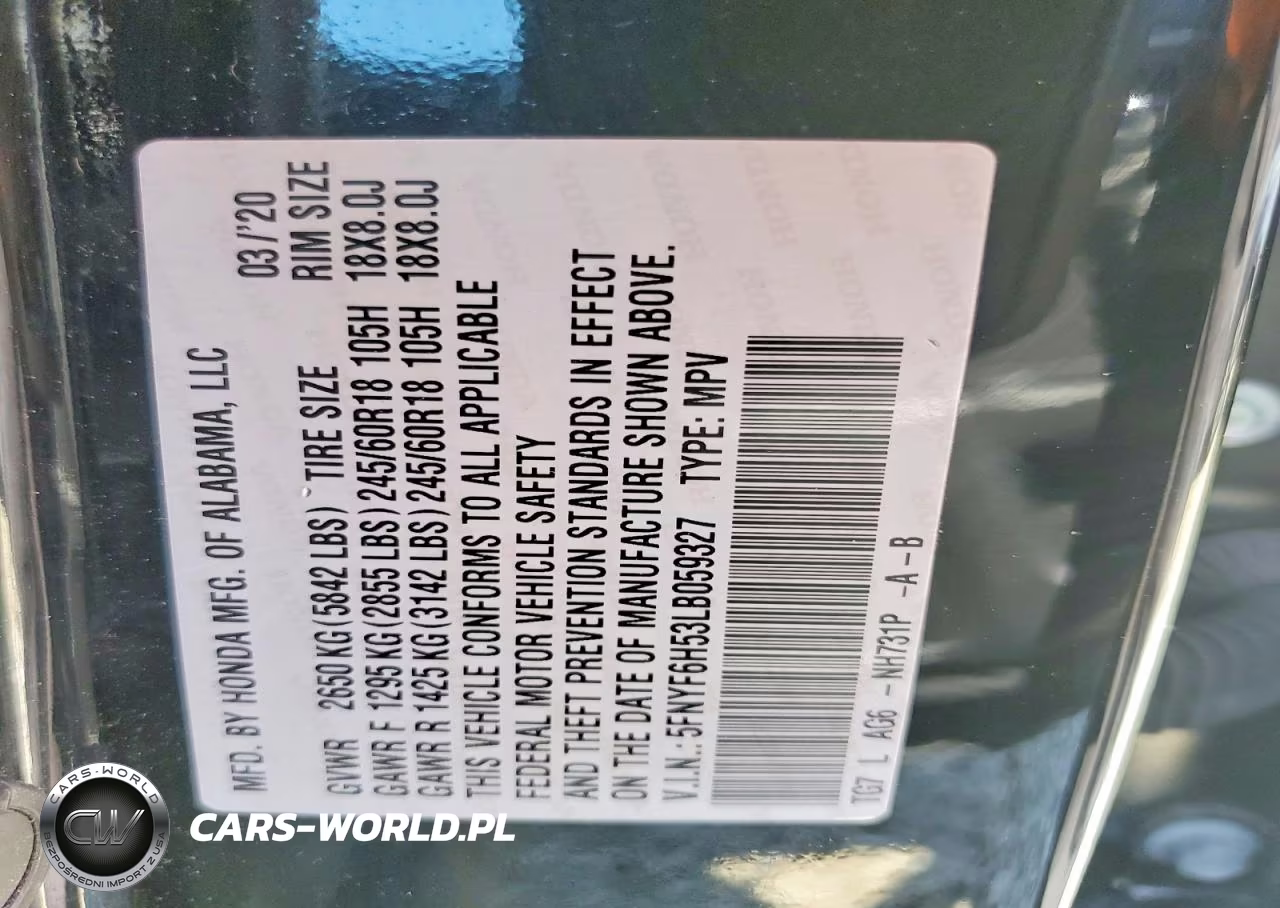 2020 Honda Pilot Exl VIN:5FNYF6H53LB059327 - 14