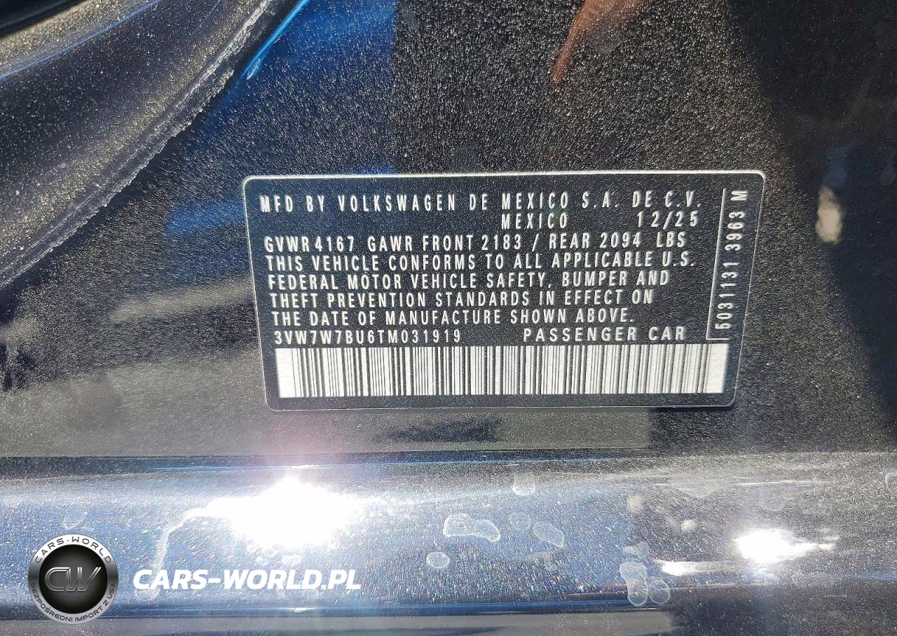 2026 Volkswagen Jetta Se VIN:3VW7W7BU6TM031919 - 12