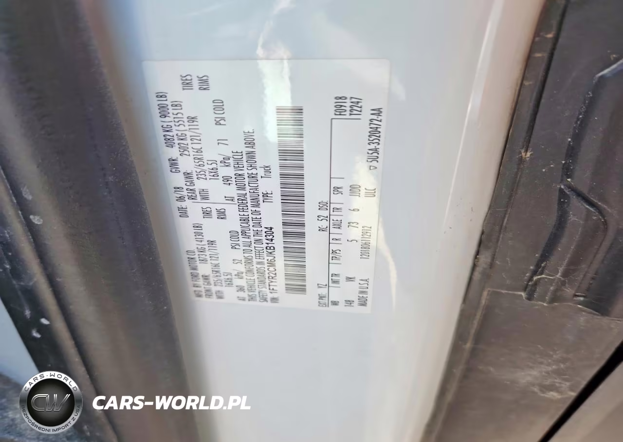 2018 Ford Transit 250 Delivery Van VIN:1FTYR2CM6JKB14304 - 13