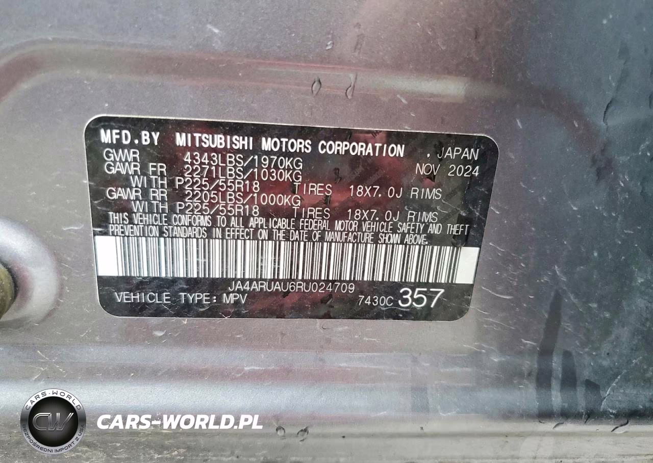 2024 Mitsubishi Outlander Sport S-Se VIN:JA4ARUAU6RU024709 - 13