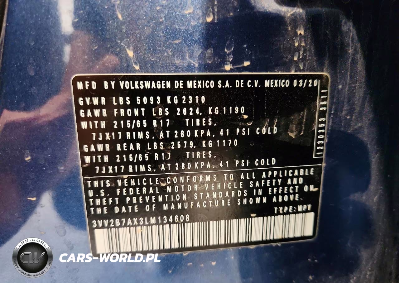 2020 Volkswagen Tiguan Se VIN:3VV2B7AX3LM134608 - 13