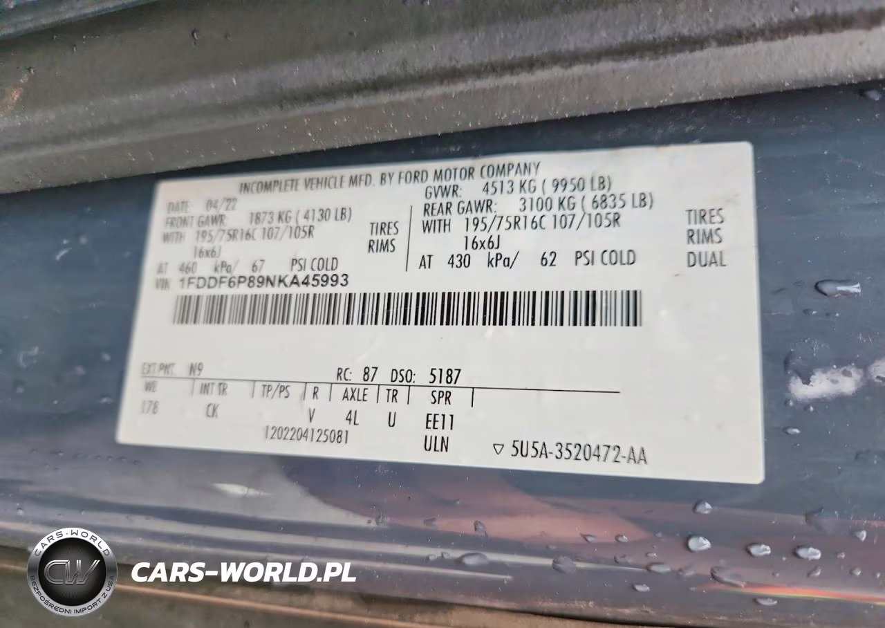 2022 Ford Transit T-350 Hd VIN:1FDDF6P89NKA45993 - 13