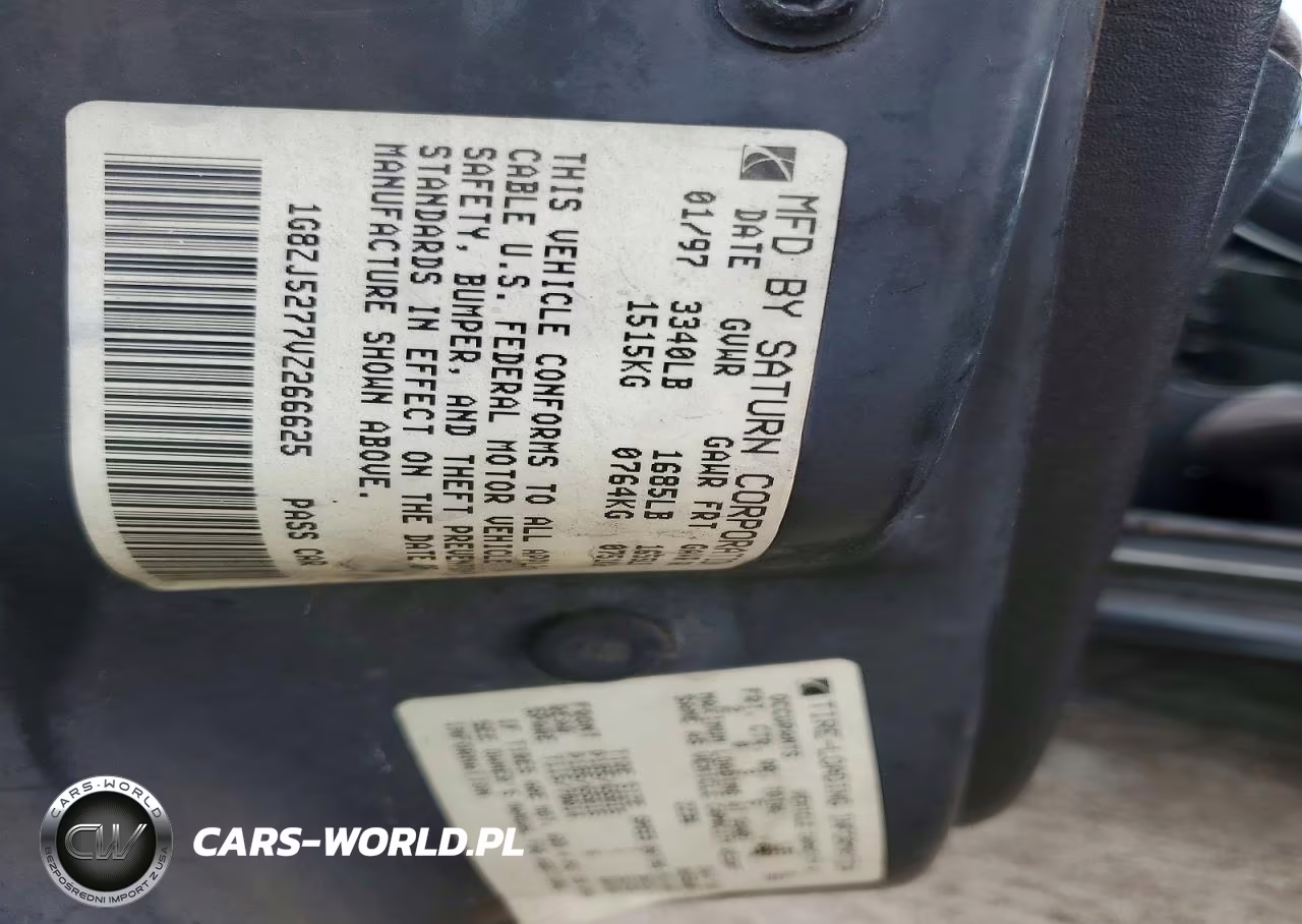1997 Saturn Sl2 VIN:1G8ZJ5277VZ266625 - 12