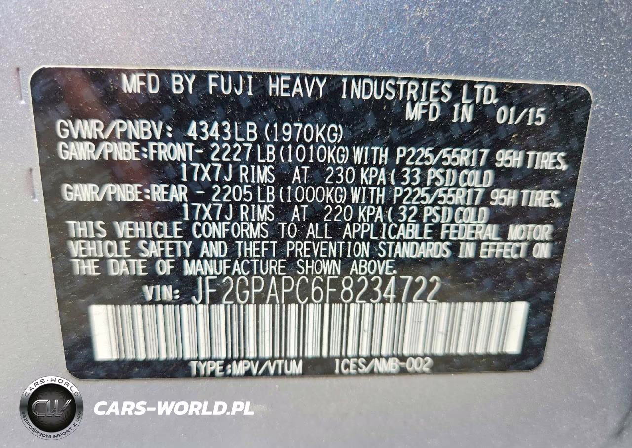 2015 Subaru Xv Crosstrek 2.0 Limited VIN:JF2GPAPC6F8234722 - 14