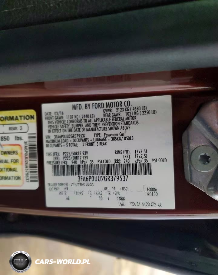 2016 Ford Fusion S Hybrid VIN:3FA6P0UU2GR379537 - 12