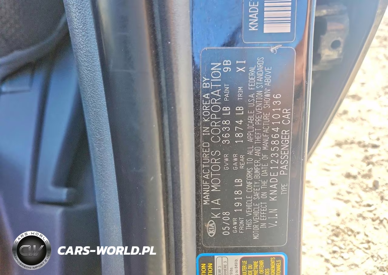 2008 Kia Rio Base VIN:KNADE123586410136 - 12