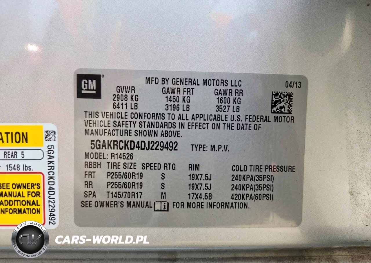 2013 Buick Enclave VIN:5GAKRCKD4DJ229492 - 13