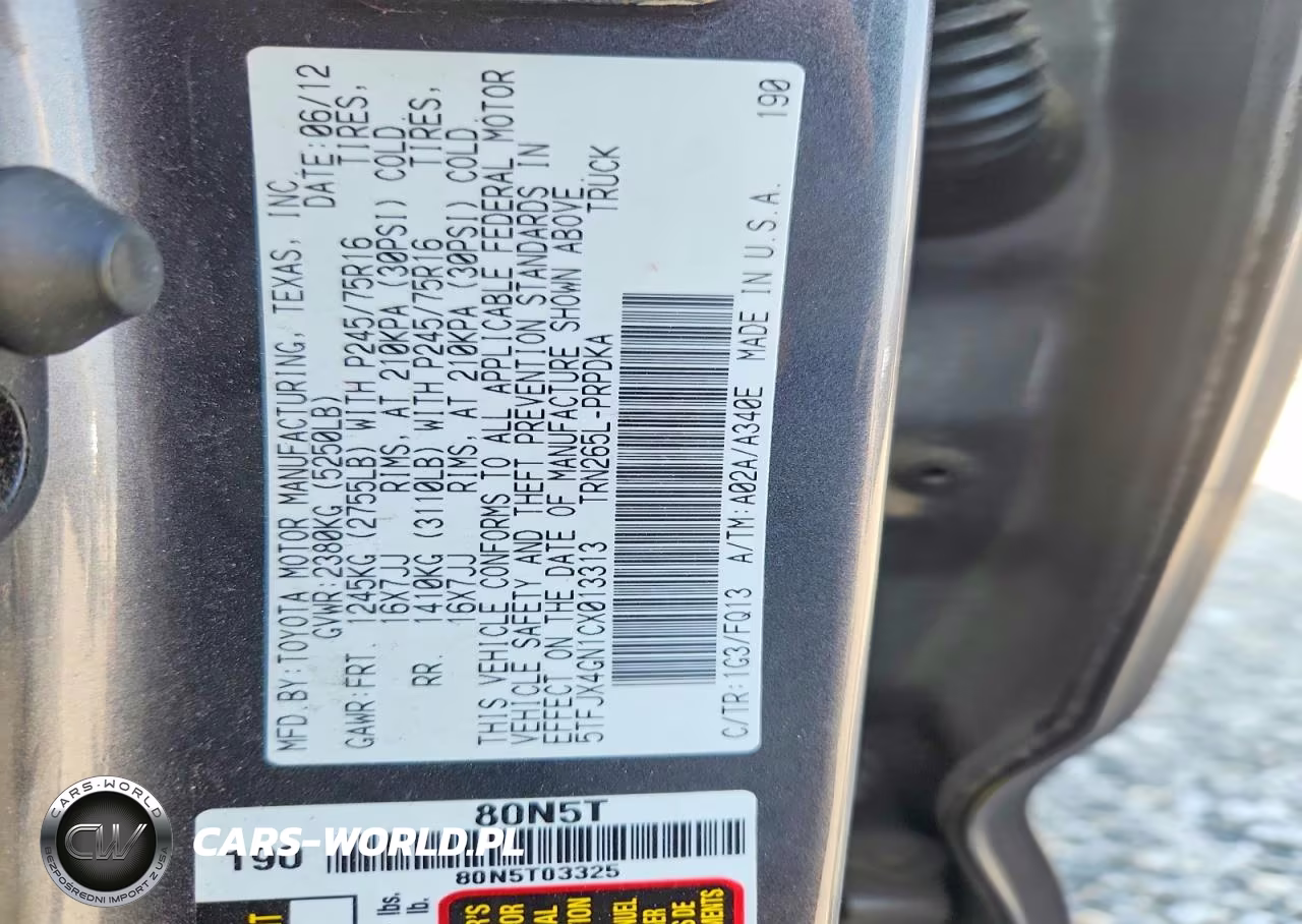 2012 Toyota Tacoma Double Cab VIN:5TFJX4GN1CX013313 - 13