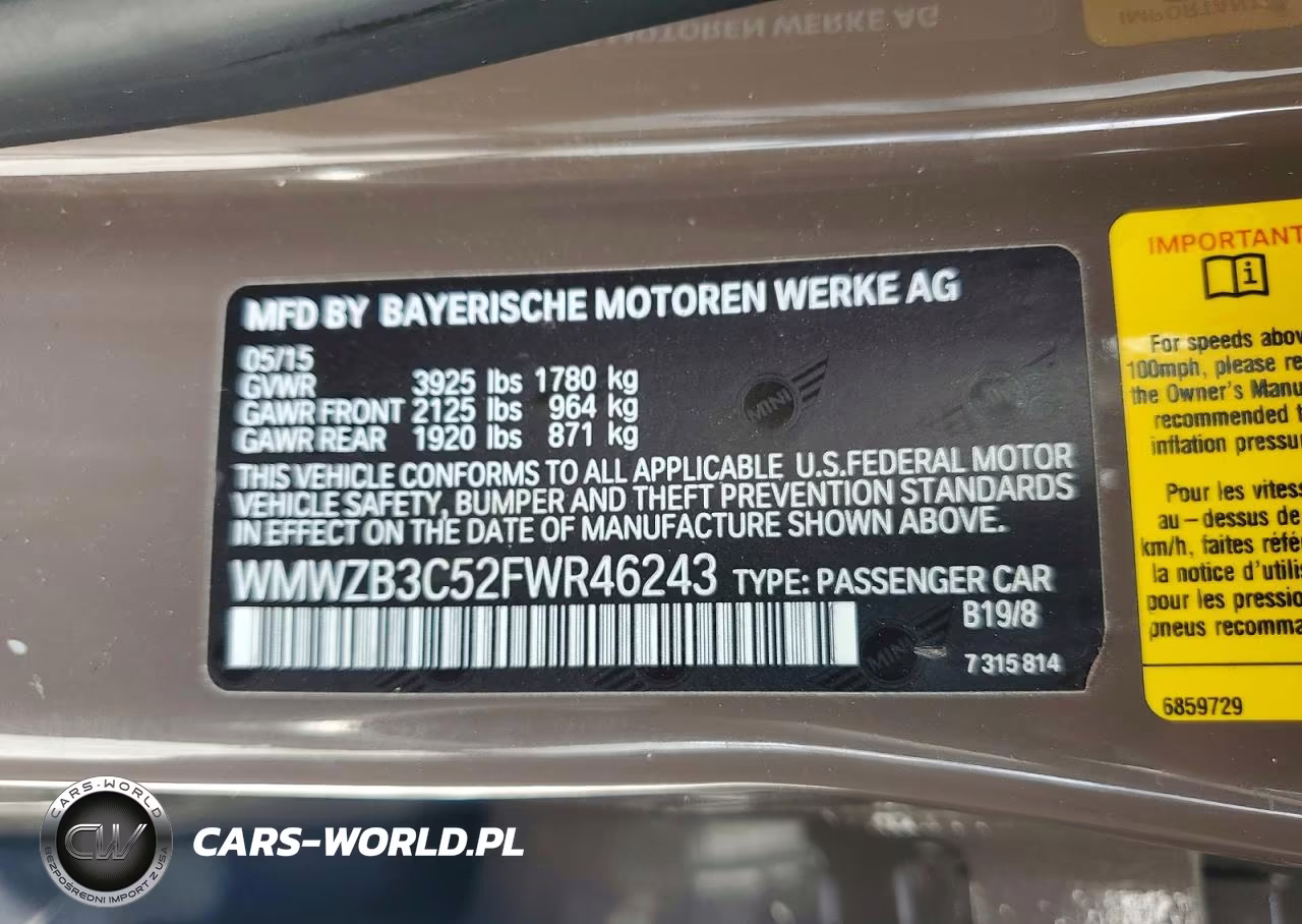 2015 Mini Cooper Countryman VIN:WMWZB3C52FWR46243 - 12