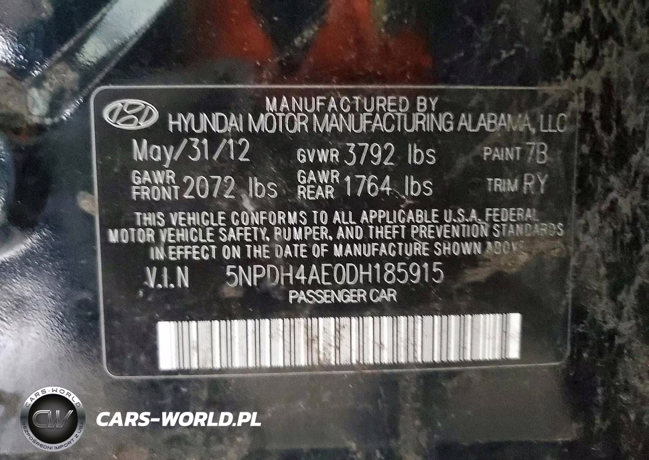 2013 Hyundai Elantra Limited VIN:5NPDH4AE0DH185915 - 13