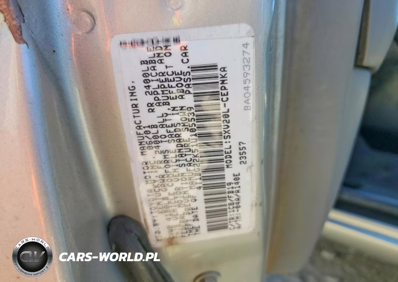 2001 Toyota Camry Le VIN:4T1BG22K51U105539 - 12