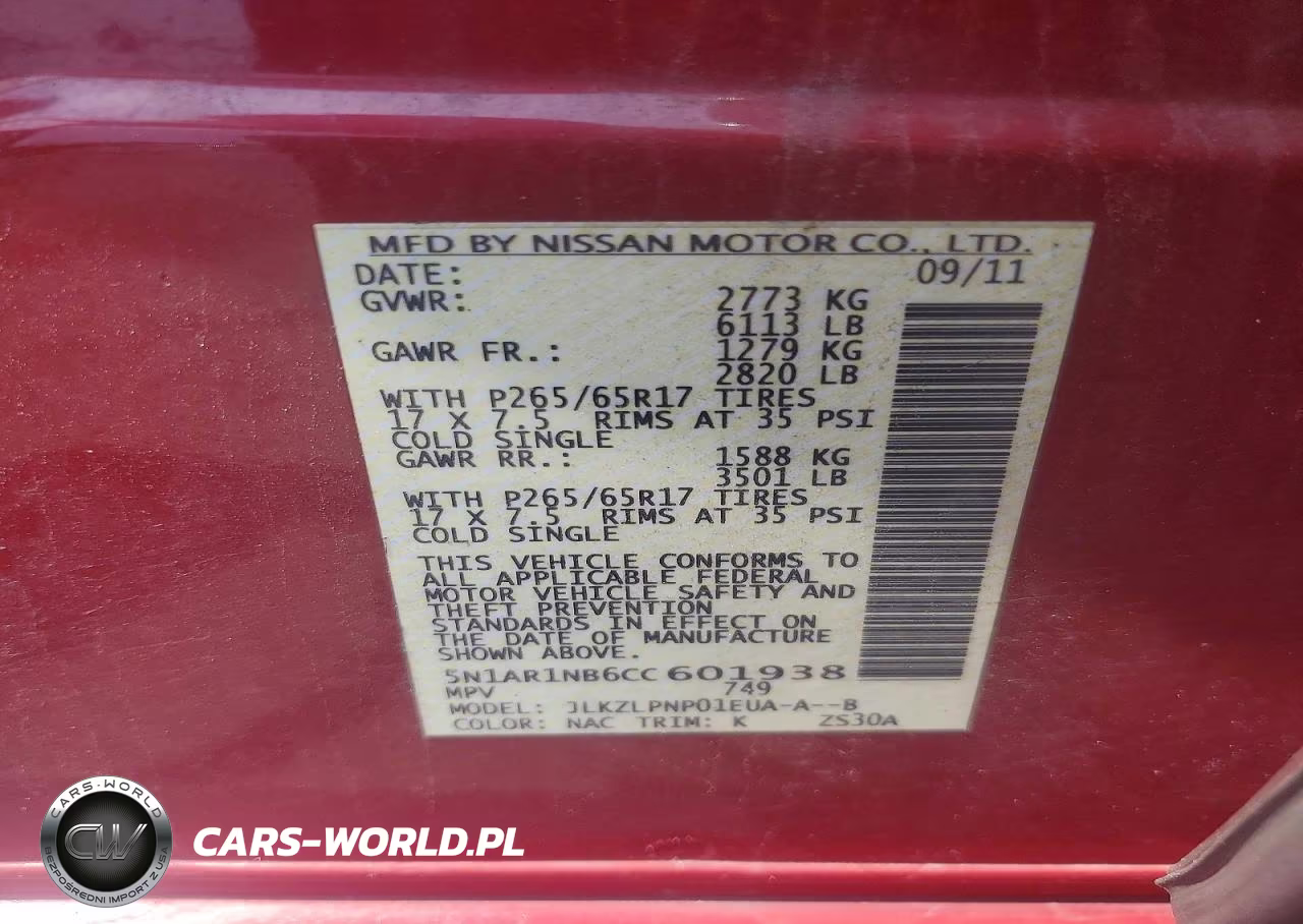 2012 Nissan Pathfinder S VIN:5N1AR1NB6CC601938 - 13