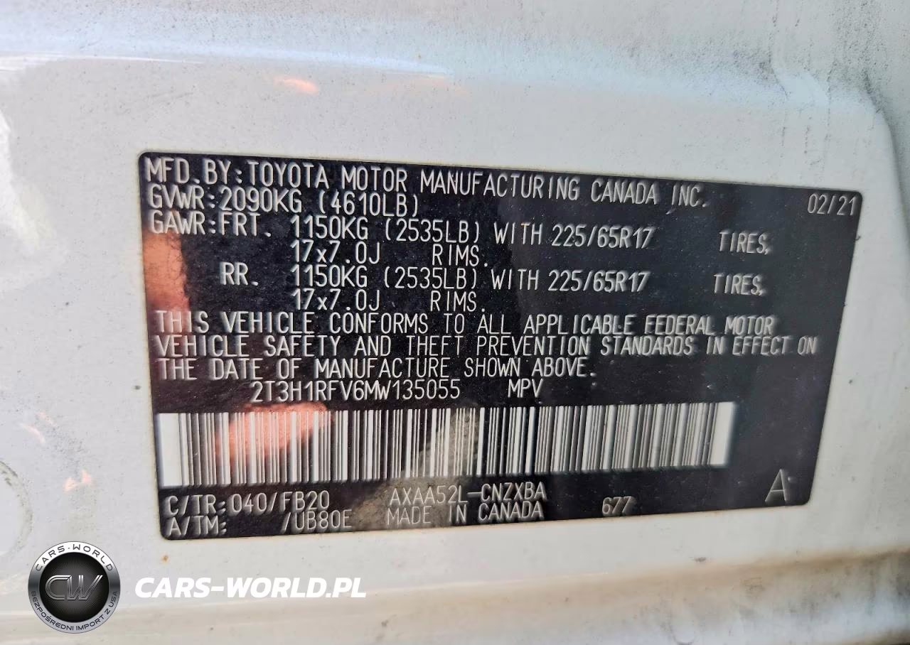 2021 Toyota Rav4 Le VIN:2T3H1RFV6MW135055 - 12
