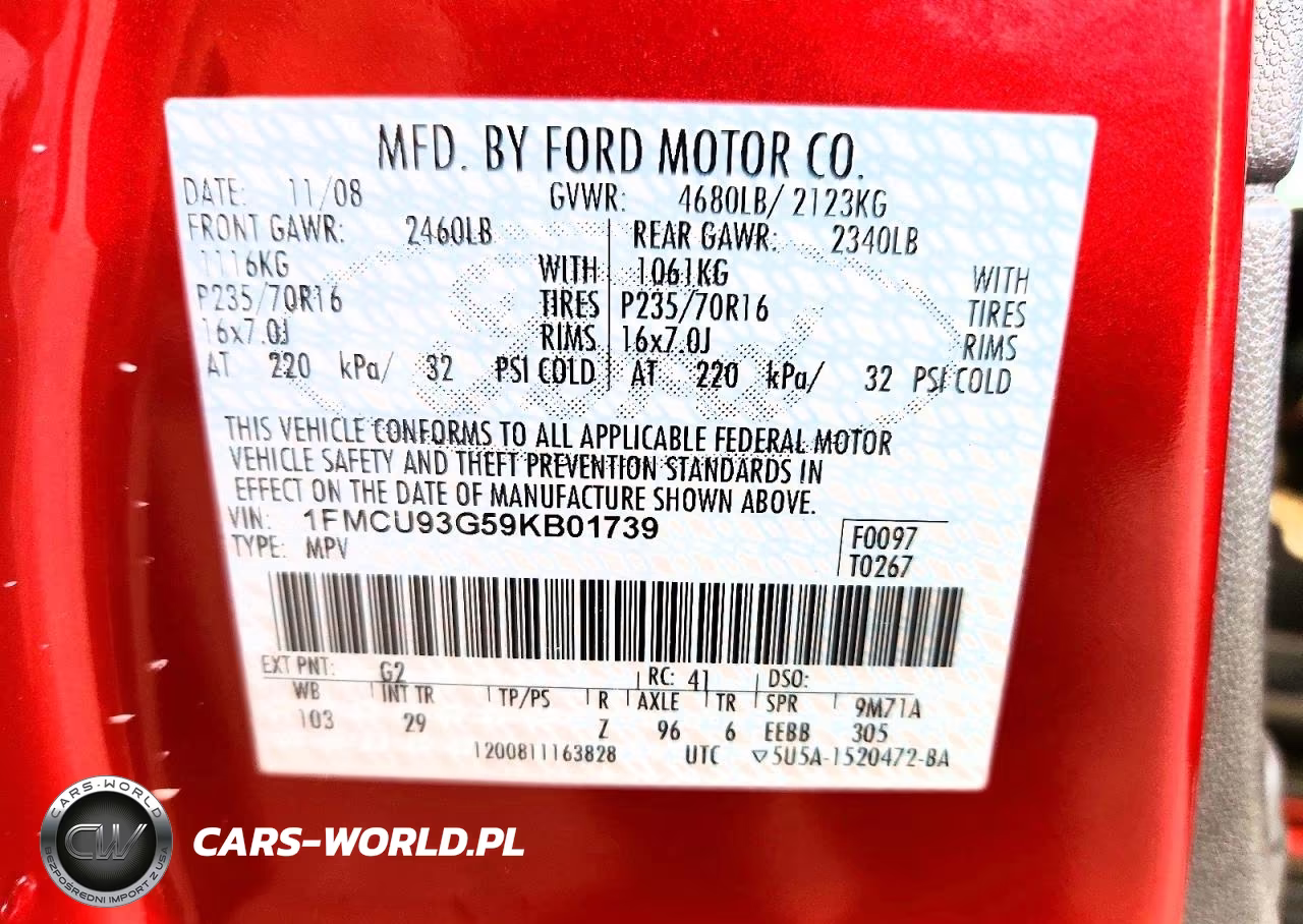 2009 Ford Escape Xlt VIN:1FMCU93G59KB01739 - 12
