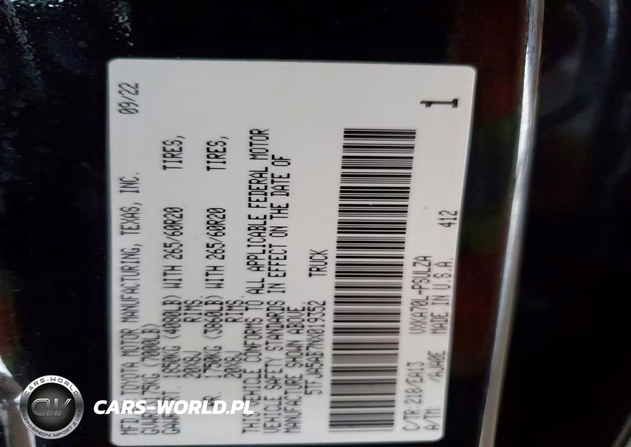 2022 Toyota Tundra Crewmax Limited VIN:5TFJA5AB7NX019352 - 12