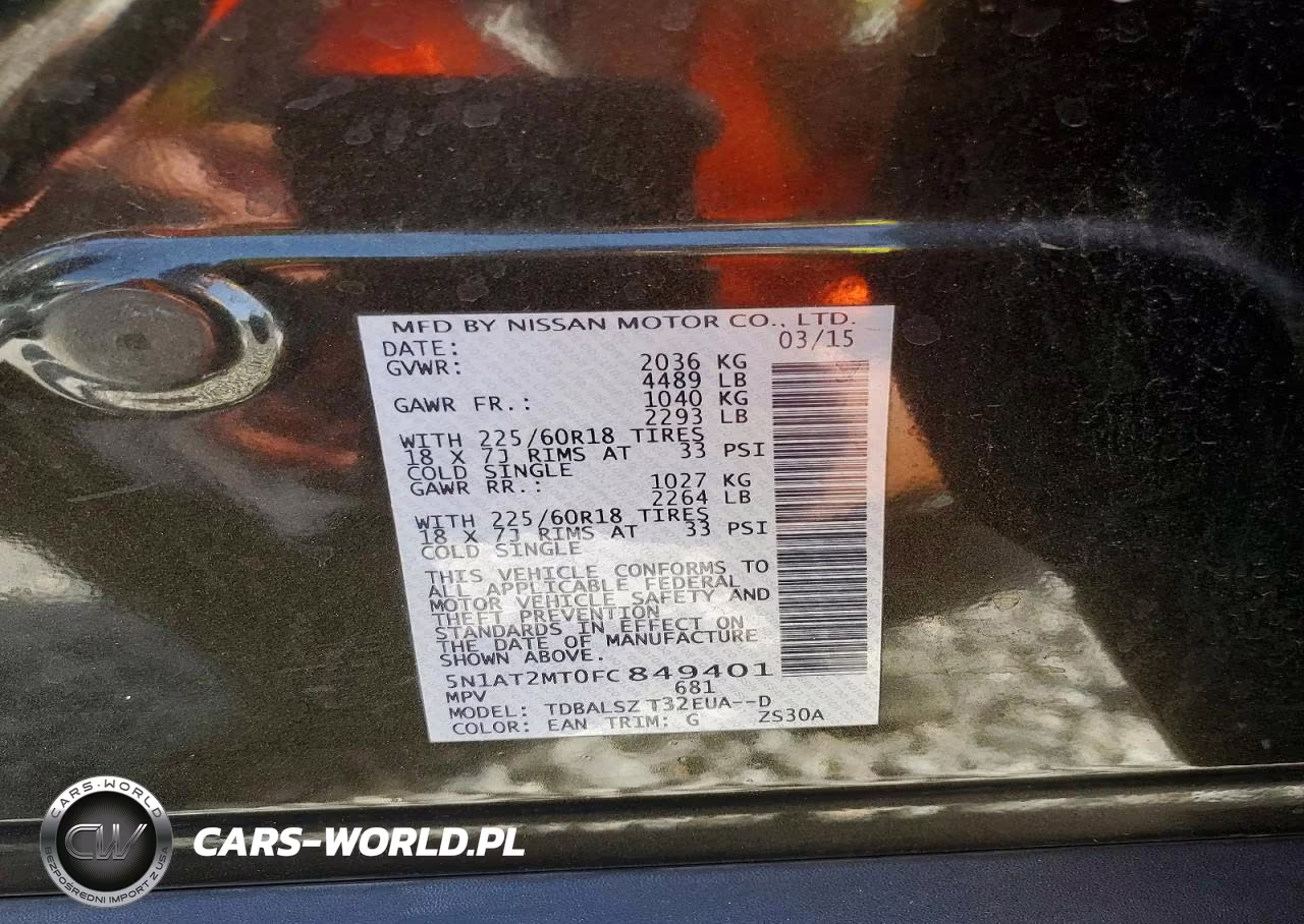 2015 Nissan Rogue Sl VIN:5N1AT2MT0FC849401 - 13