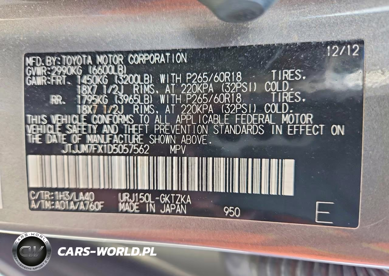 2013 Lexus Gx 460 Premium VIN:JTJJM7FX1D5057562 - 13