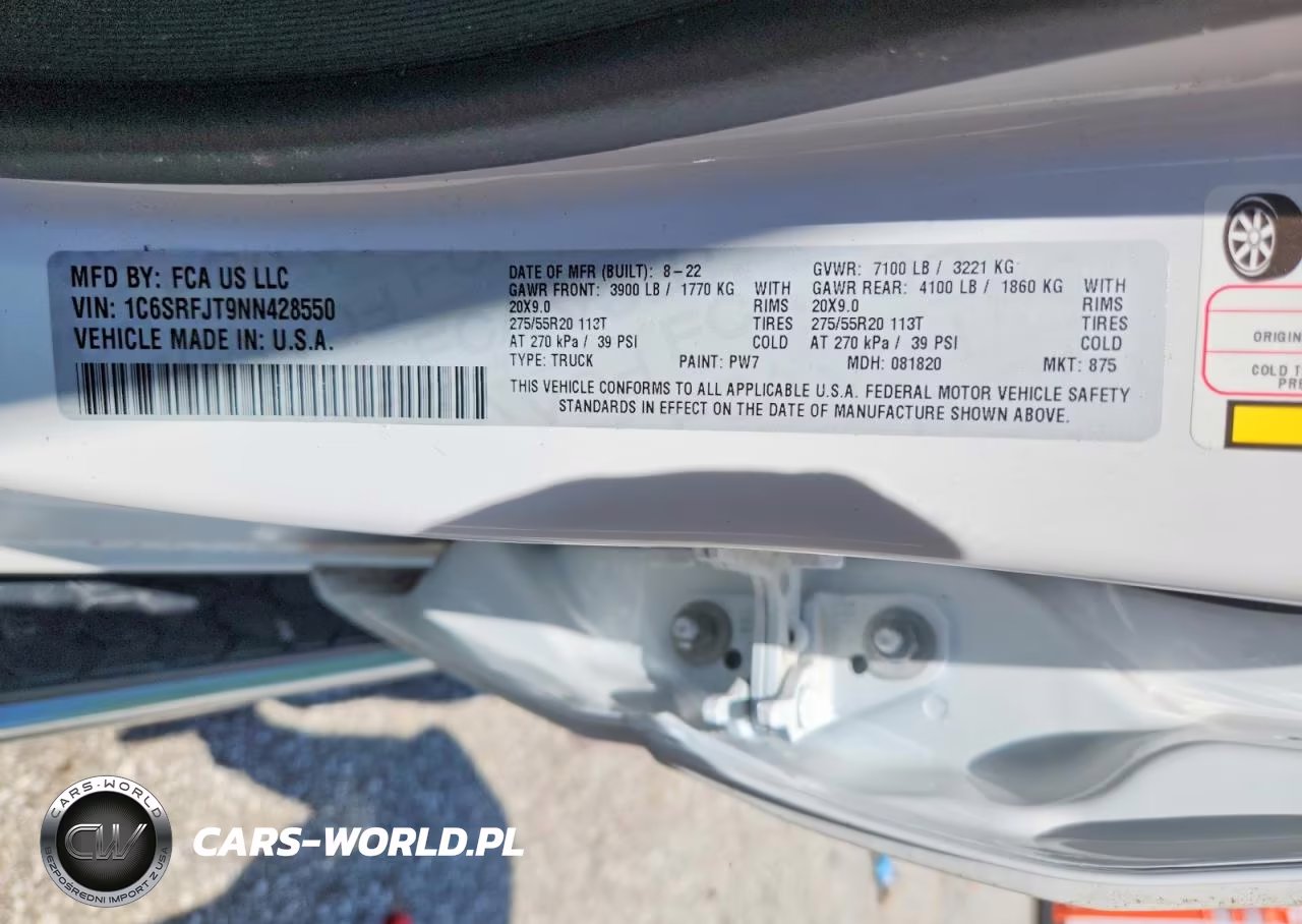 2022 Ram 1500 Laramie VIN:1C6SRFJT9NN428550 - 12