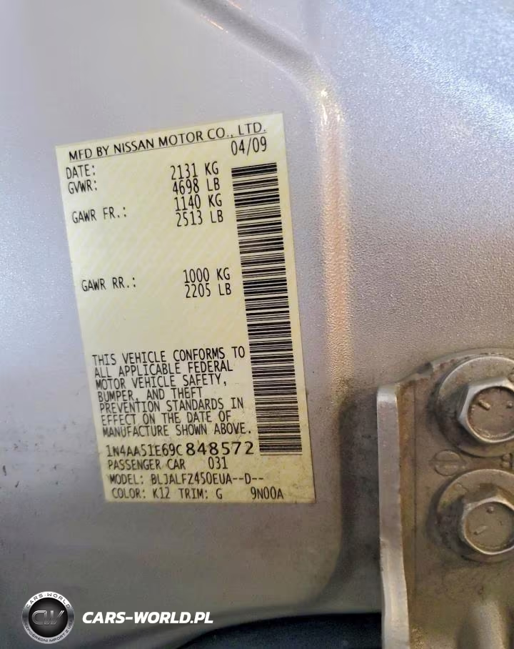 2009 Nissan Maxima 3.5 S VIN:1N4AA51E69C848572 - 12