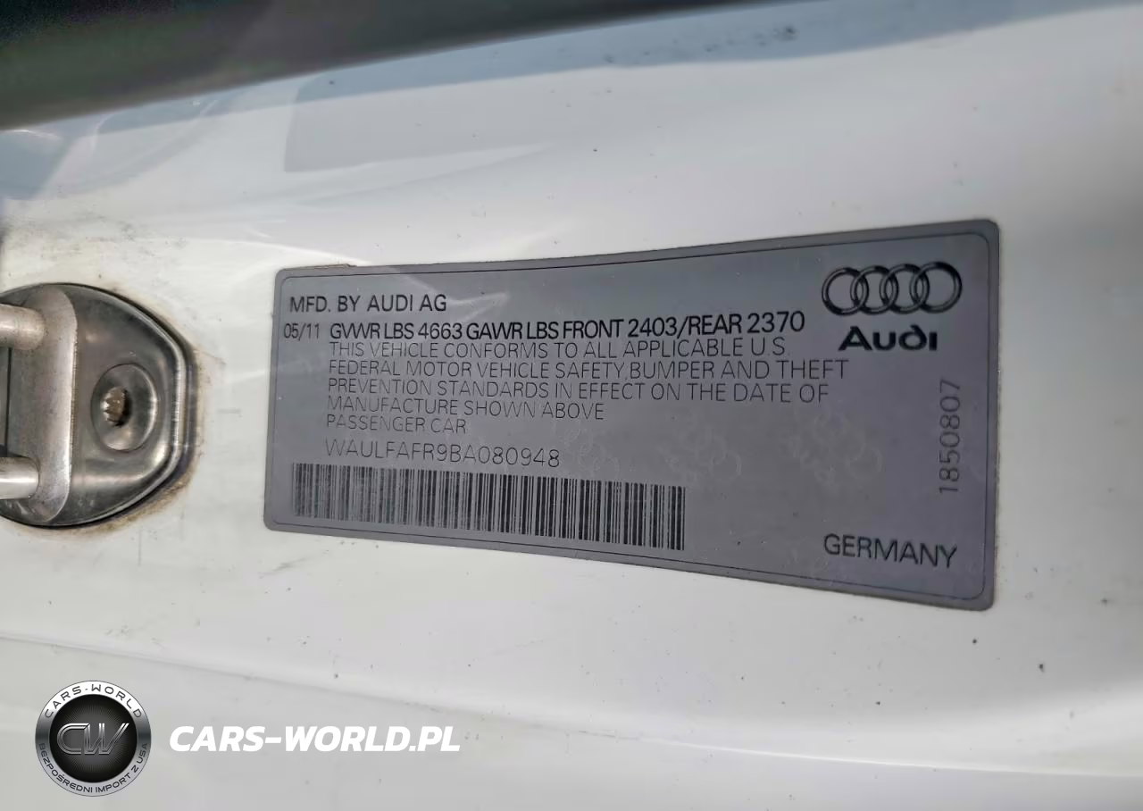 2011 Audi A5 Premium Plus VIN:WAULFAFR9BA080948 - 12