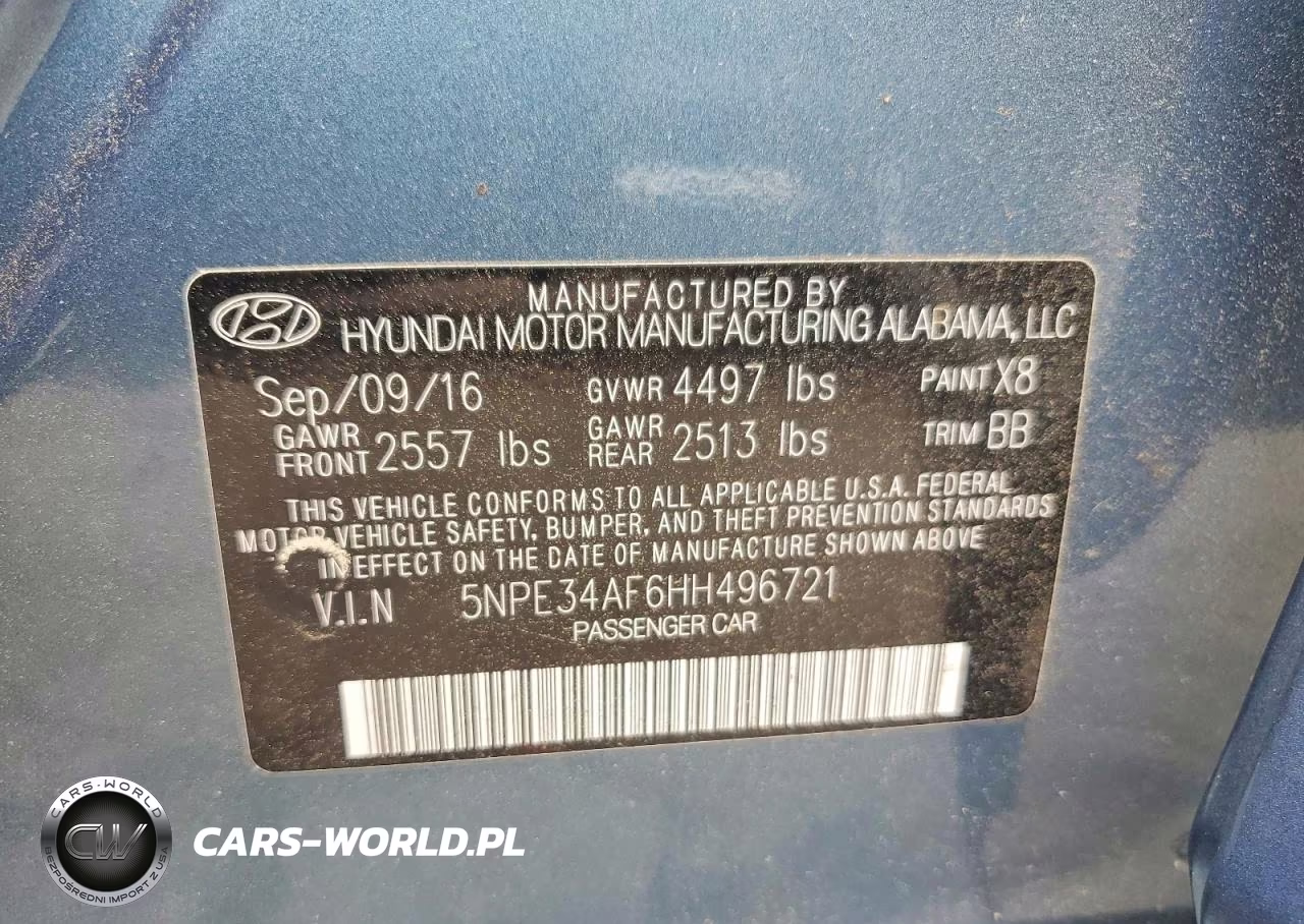 2017 Hyundai Sonata Sport VIN:5NPE34AF6HH496721 - 12