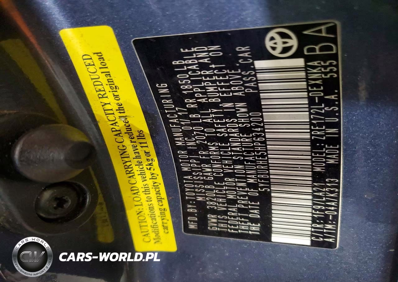 2017 Toyota Corolla Xle VIN:5YFBURHE5HP634200 - 12