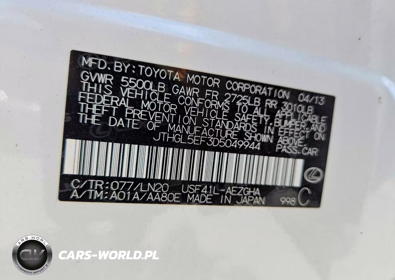 2013 Lexus Ls 460L VIN:JTHGL5EF3D5049944 - 13