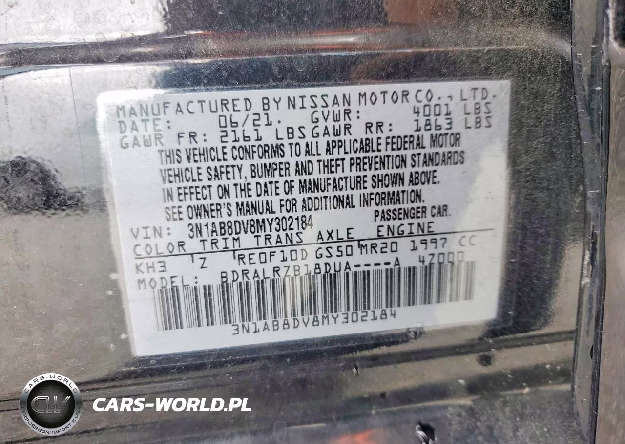 2021 Nissan Sentra Sr VIN:3N1AB8DV8MY302184 - 12