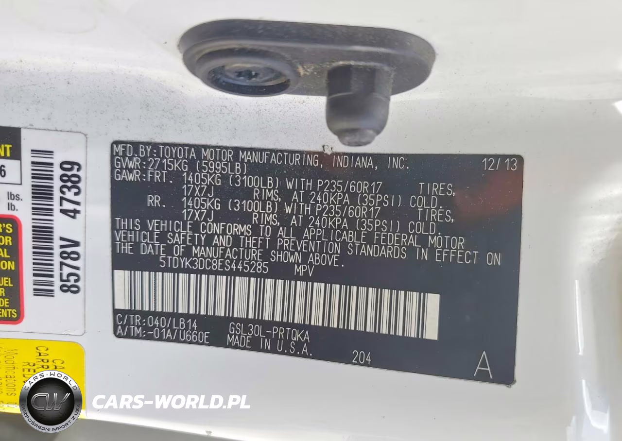 2014 Toyota Sienna Xle 8-Passenger VIN:5TDYK3DC8ES445285 - 14