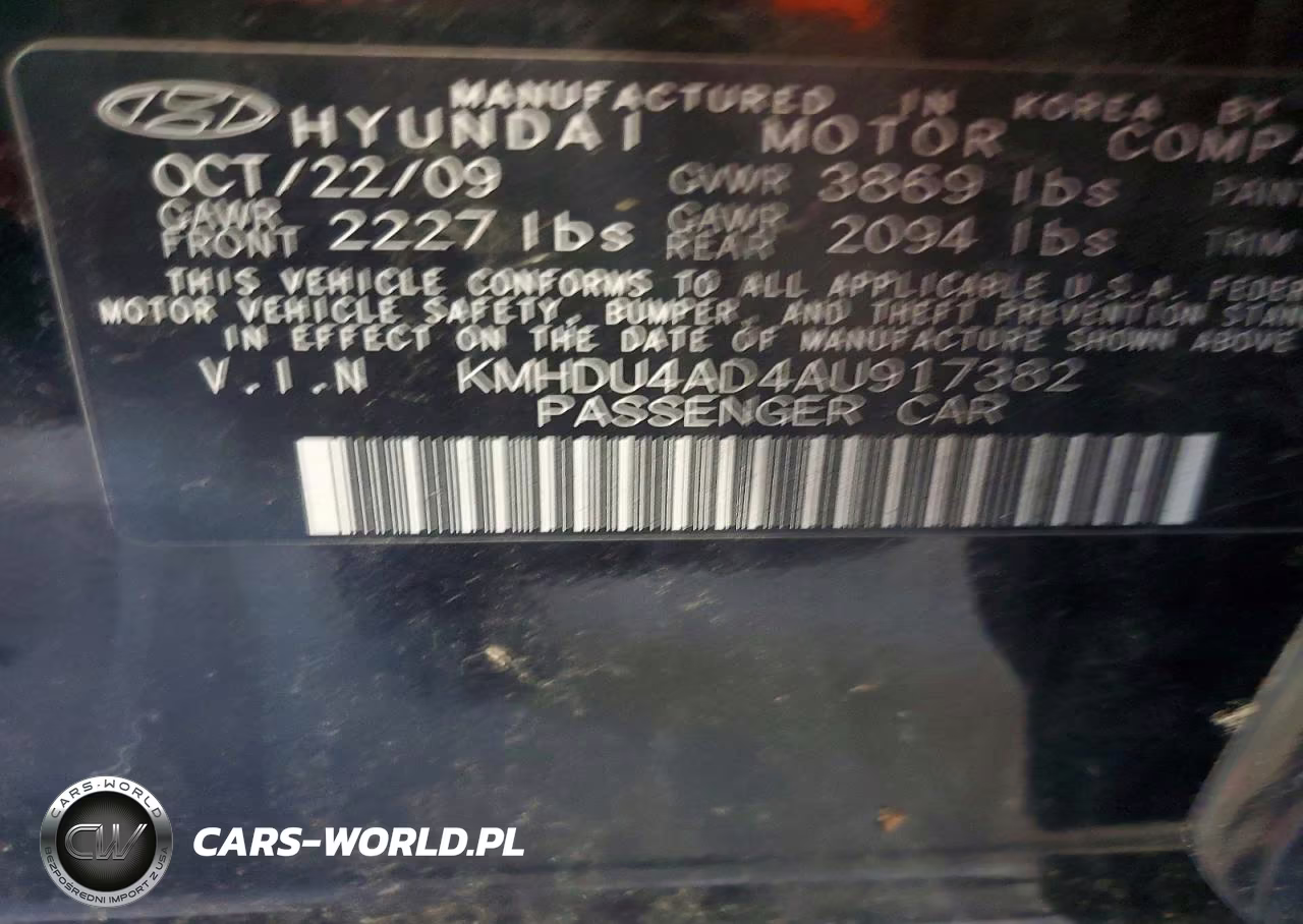 2010 Hyundai Elantra Gls VIN:KMHDU4AD4AU917382 - 12