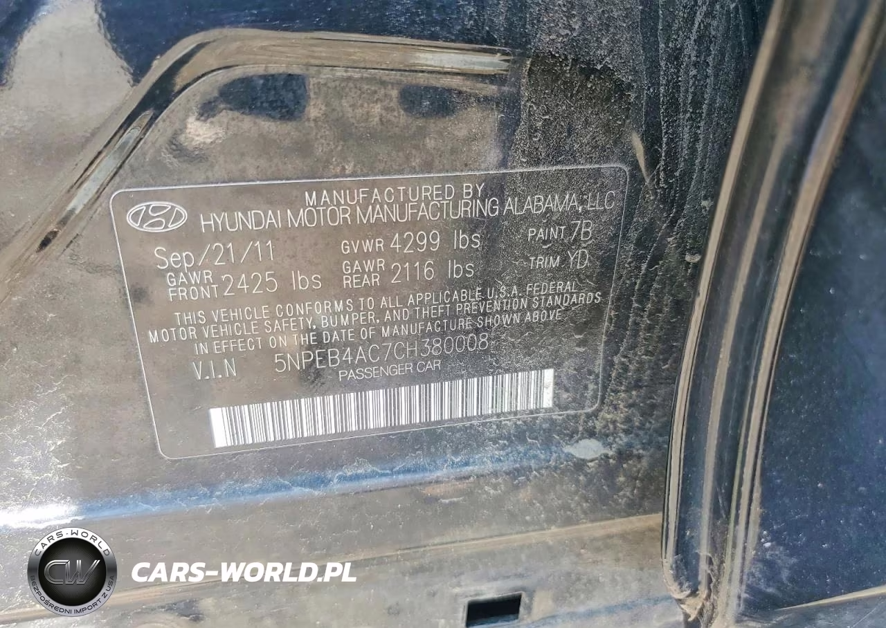 2012 Hyundai Sonata Gls VIN:5NPEB4AC7CH380008 - 12