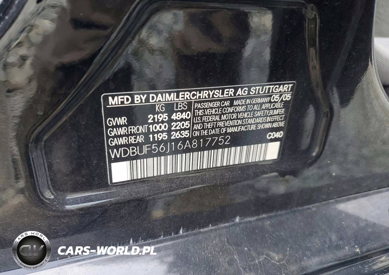 2006 Mercedes-Benz E 350 VIN:WDBUF56J16A817752 - 12
