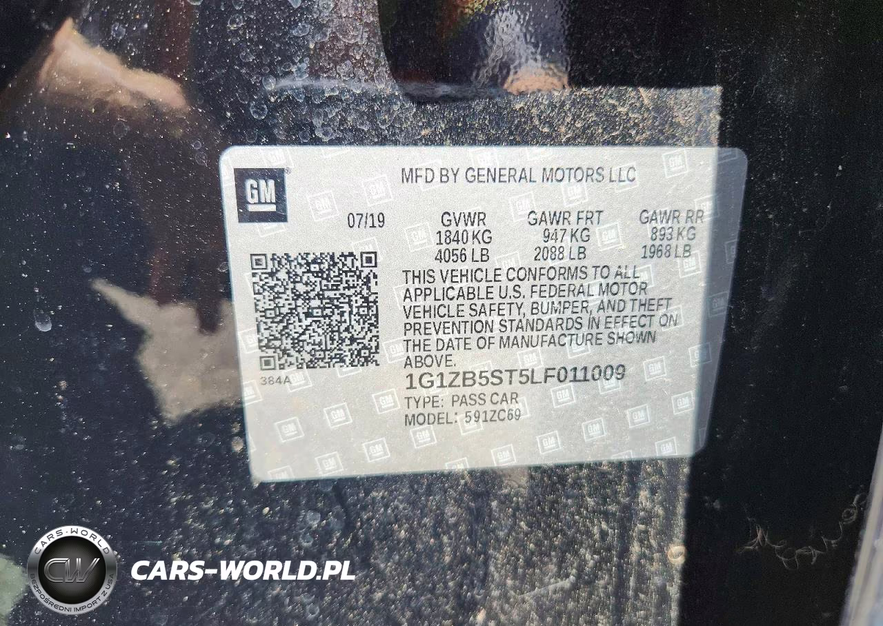 2020 Chevrolet Malibu Ls VIN:1G1ZB5ST5LF011009 - 12