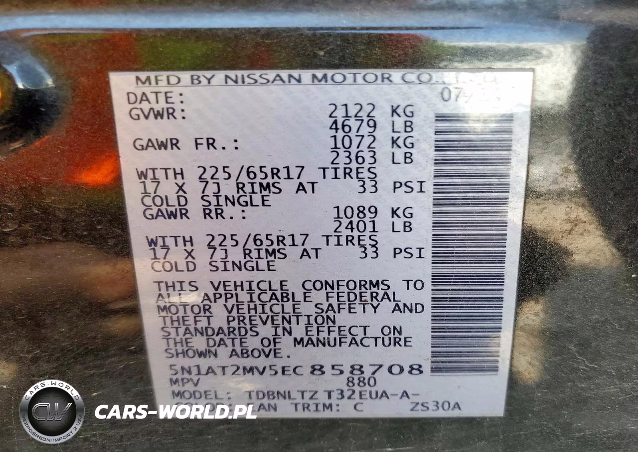 2014 Nissan Rogue Sv VIN:5N1AT2MV5EC858708 - 13