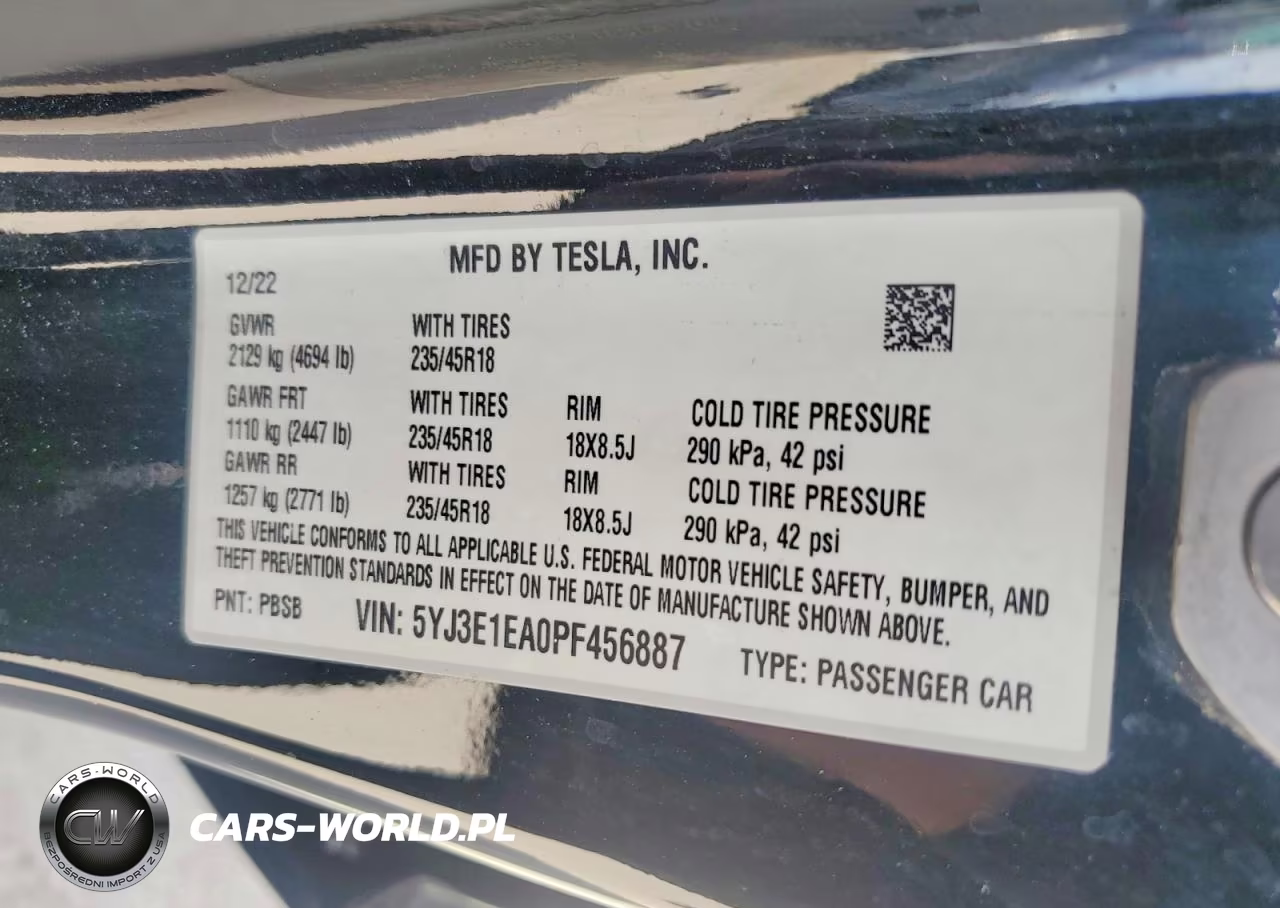 2023 Tesla Model 3 VIN:5YJ3E1EA0PF456887 - 12