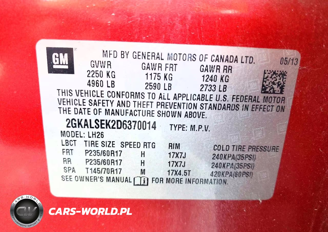 2013 GMC Terrain Sle VIN:2GKALSEK2D6370014 - 13