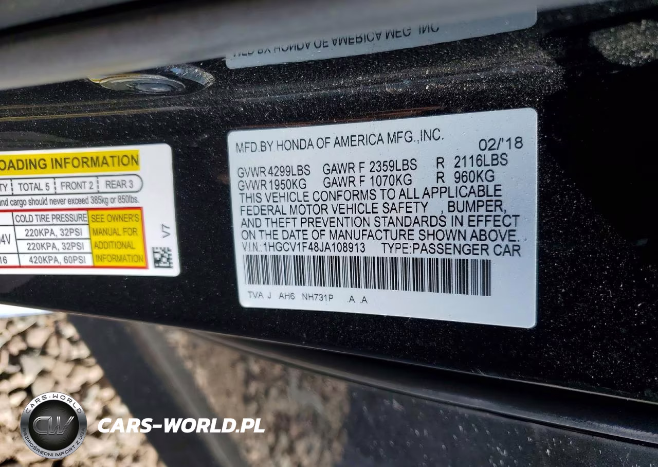 2018 Honda Accord Ex VIN:1HGCV1F48JA108913 - 13