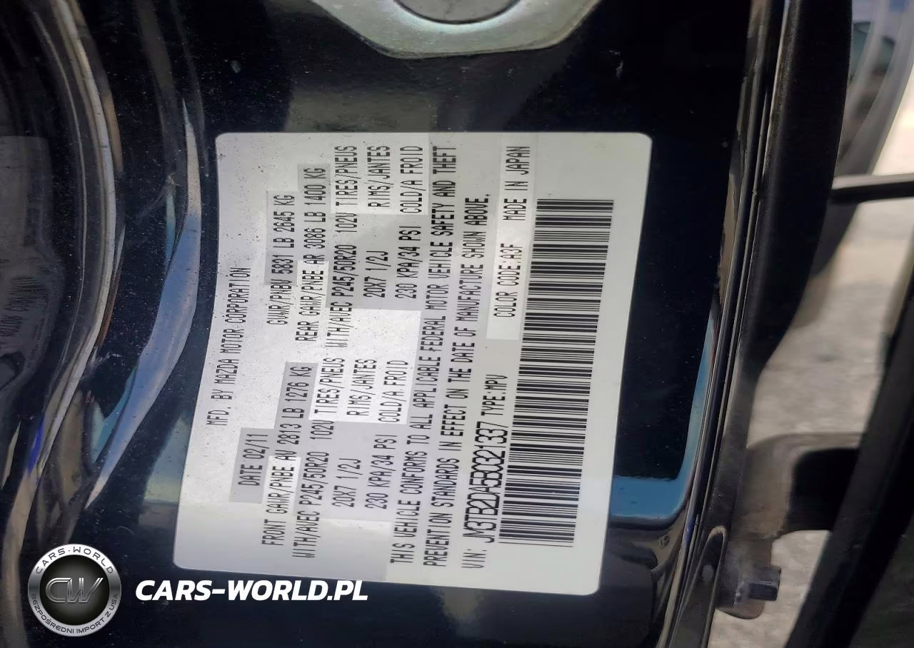 2011 Mazda Cx-9 VIN:JM3TB2DA5B0321337 - 13