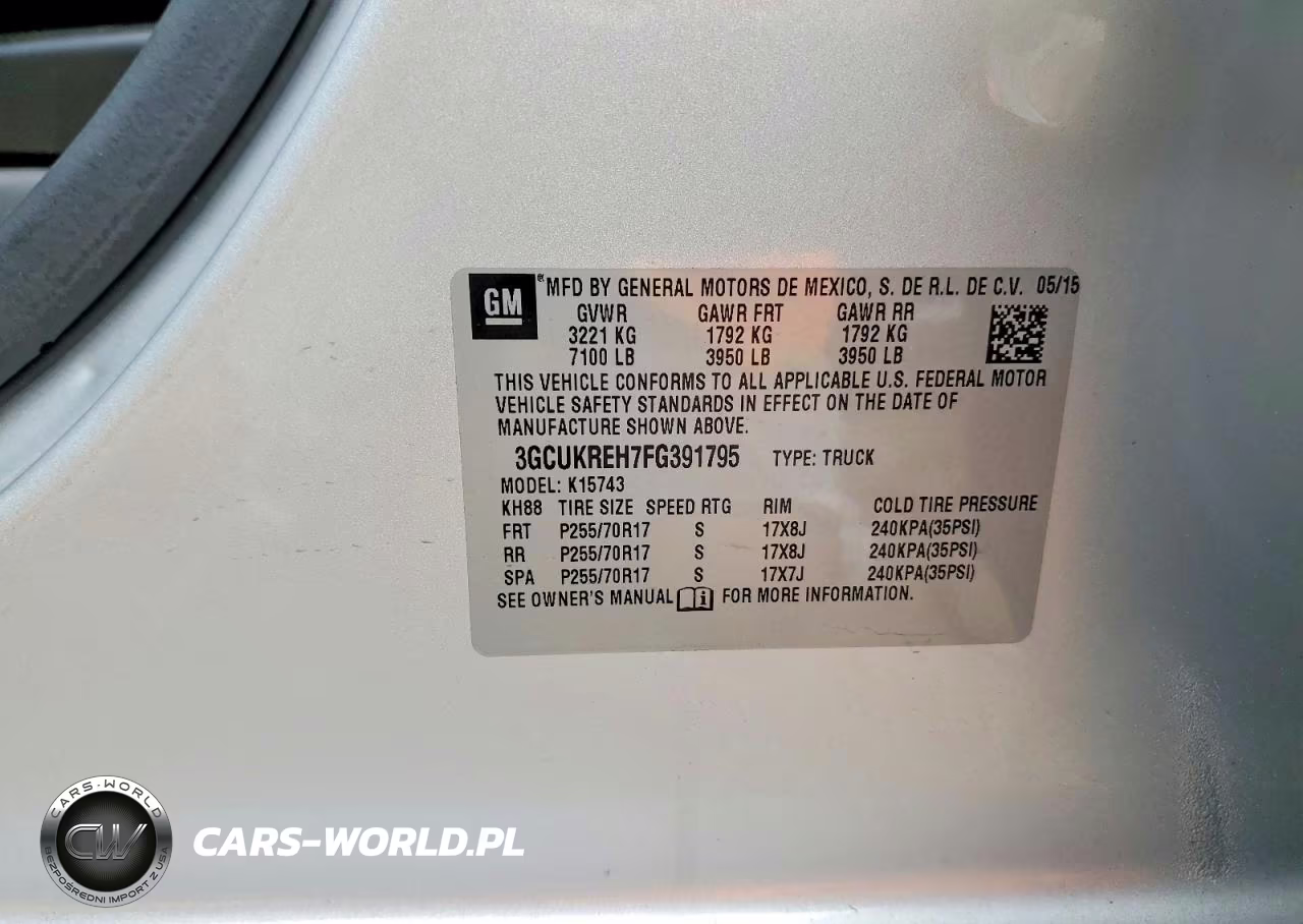 2015 Chevrolet Silverado K1500 Lt VIN:3GCUKREH7FG391795 - 12