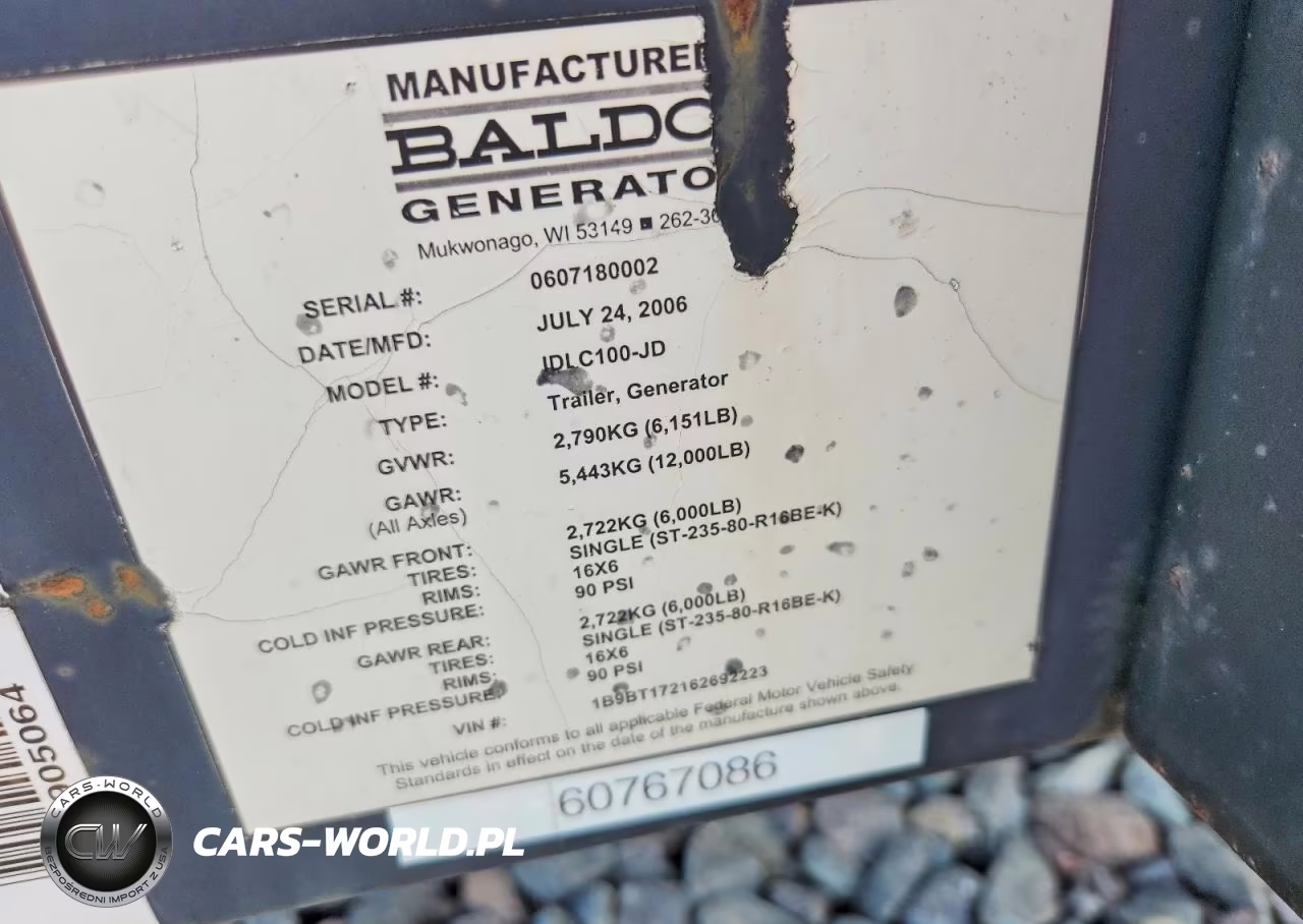 2006 Baldor Idlc100-Jd Generator VIN:1B9BT172162692223 - 10