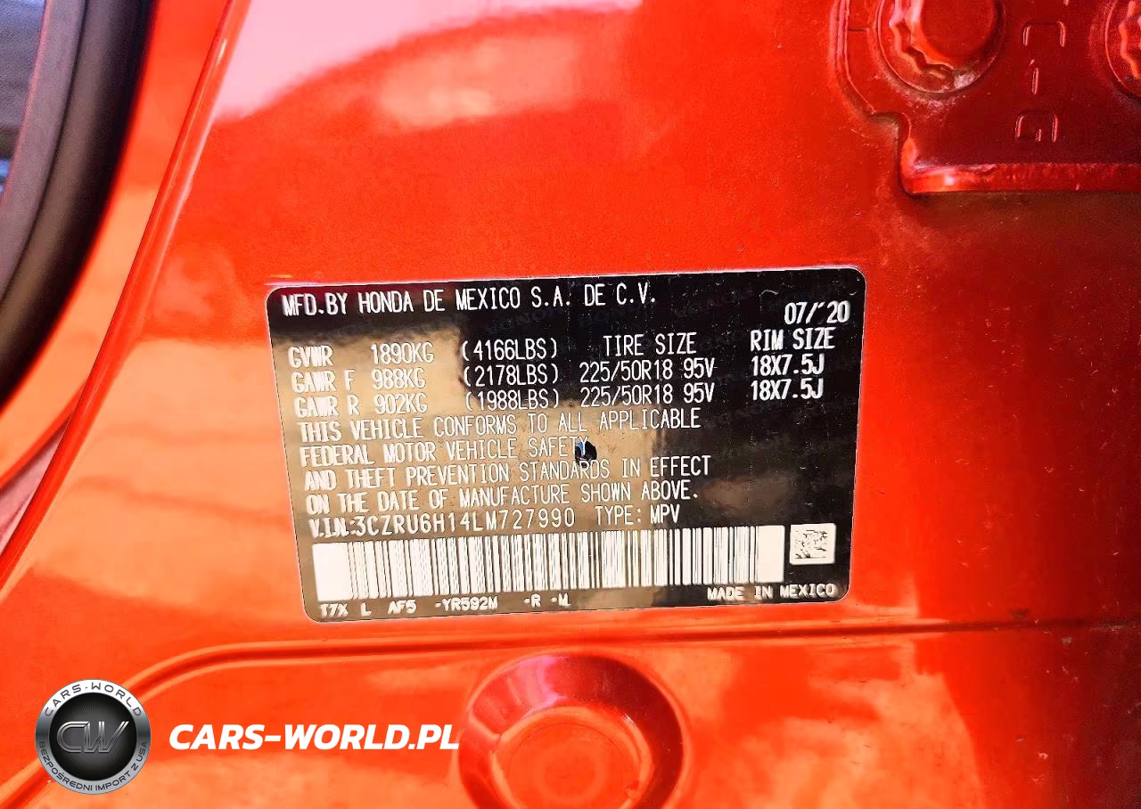 2020 Honda Hr-V Sport VIN:3CZRU6H14LM727990 - 12