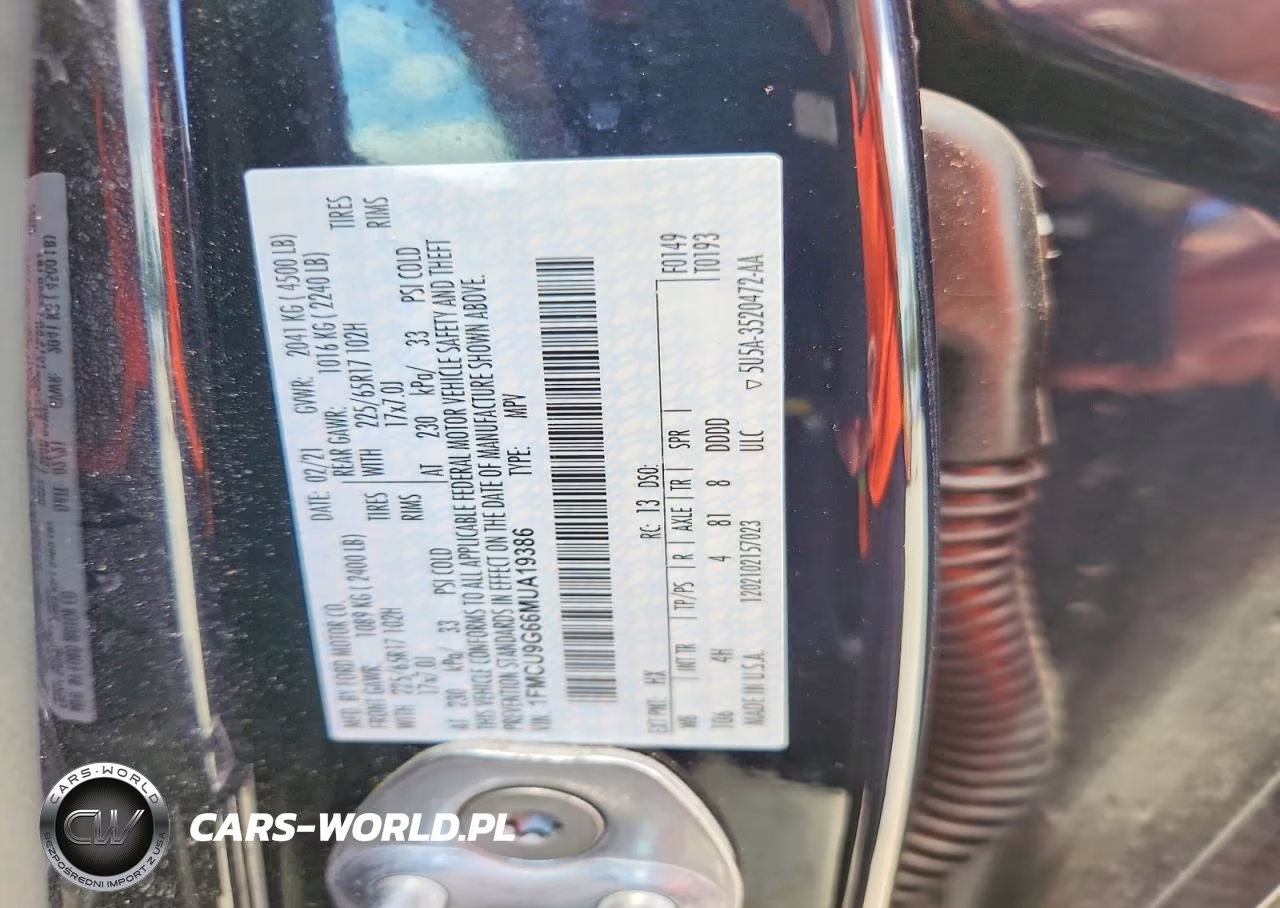 2021 Ford Escape Se VIN:1FMCU9G66MUA19386 - 14