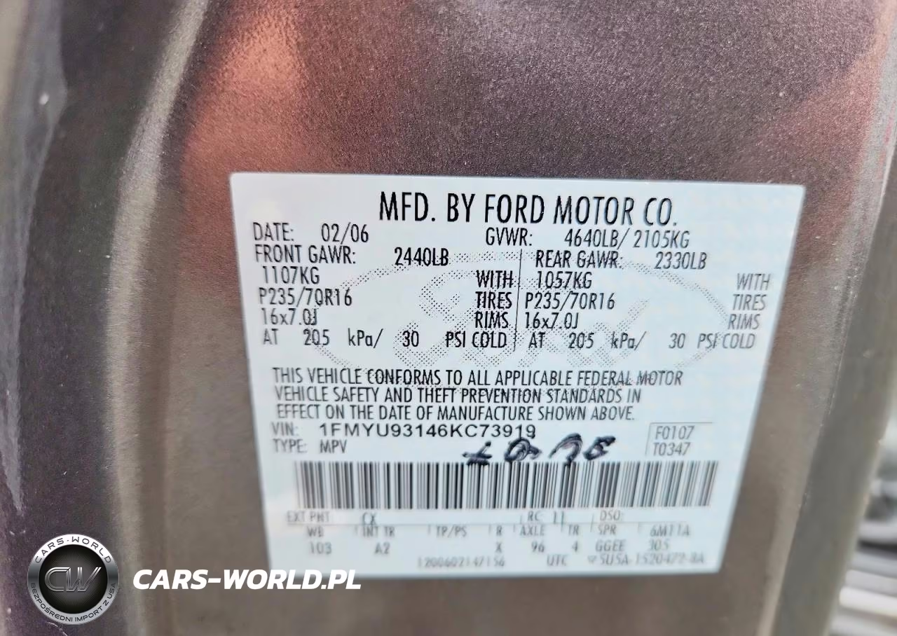 2006 Ford Escape Xlt VIN:1FMYU93146KC73919 - 13